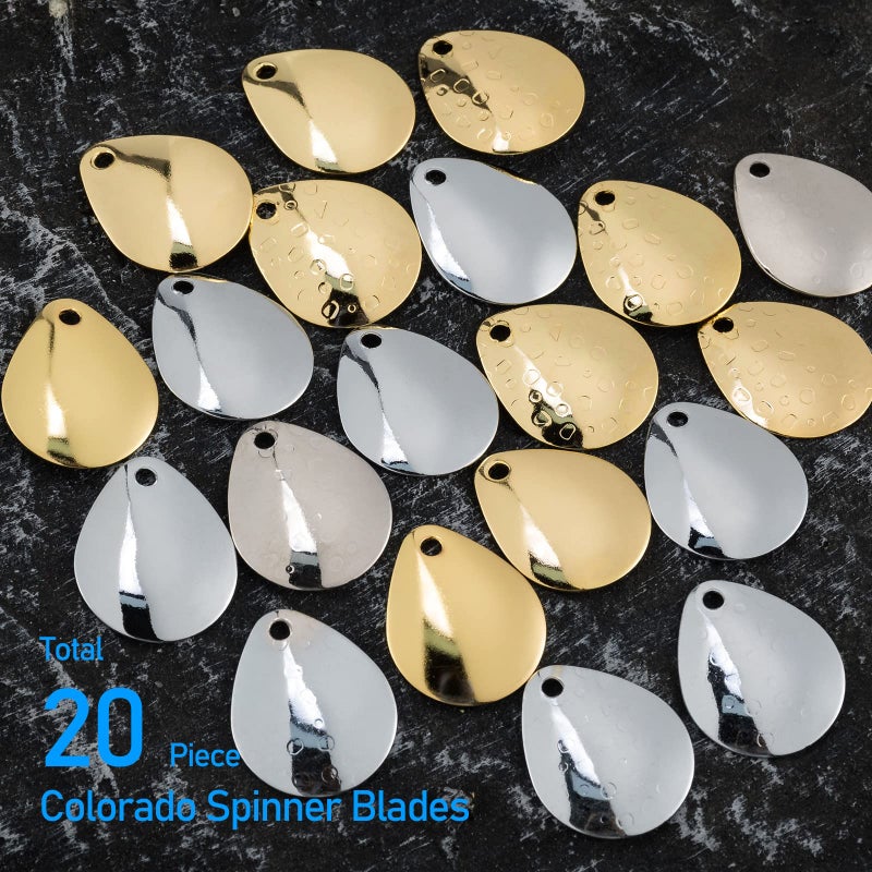 Dr.Fish 140 Pieces Spinner Making Kit Lure Making Supplies Colorado Spinner Blade Spinnerbait Parts Accessory Shaft Clevis Treble Hooks Spoon Fishing Bead Starter - Image 3